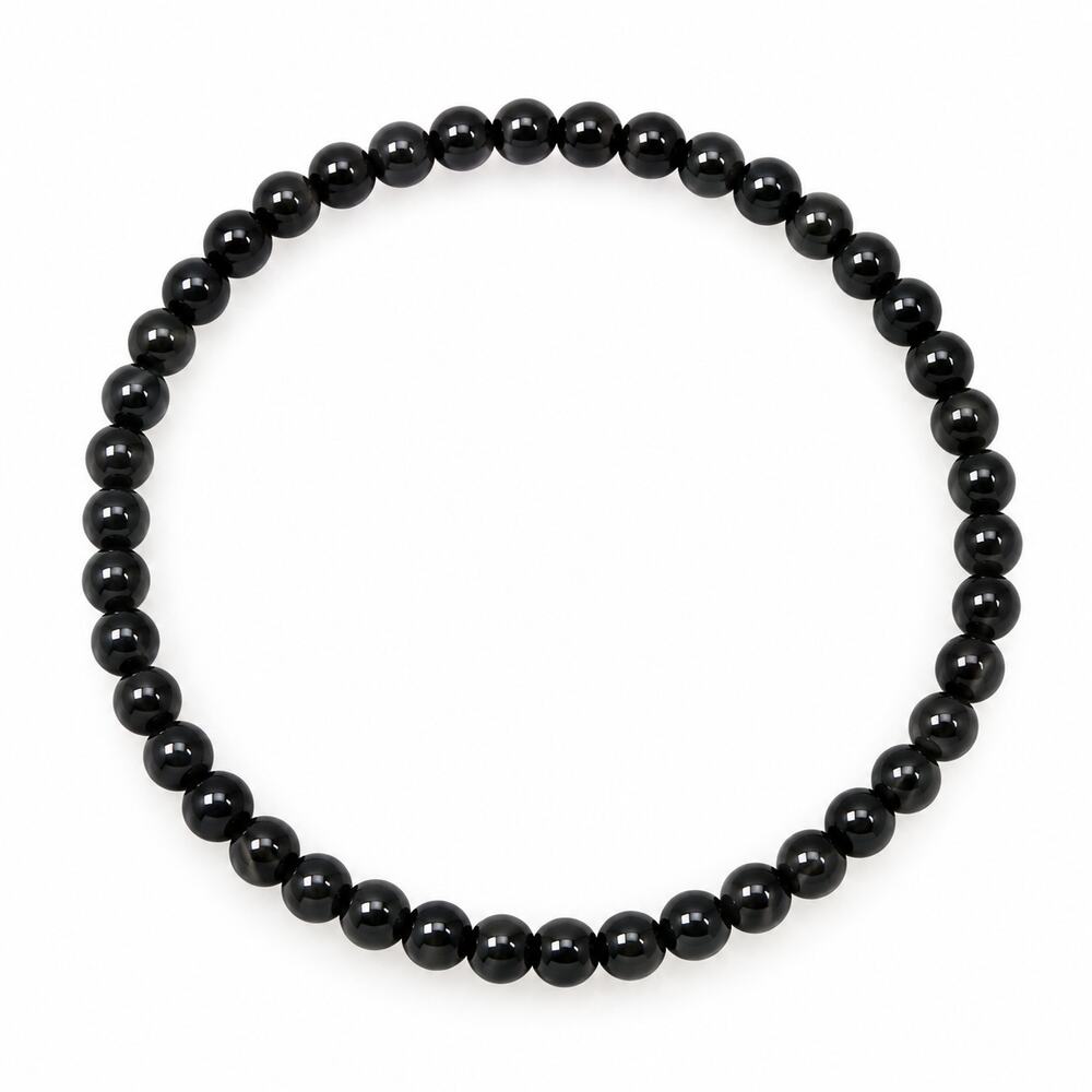 4MM Black Obsidian Bracelet